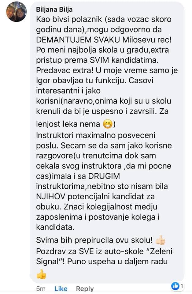 Recenzija kandidata auto-škole Zeleni Signal Kragujevac